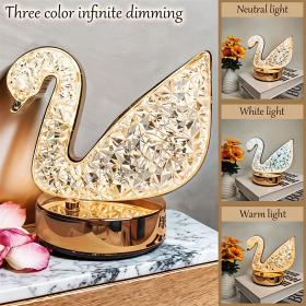 Lampe de Table et Veilleuse à Intensité Variable en Crystal