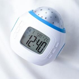 Réveil Digital à LED avec Projection étoilée avec calendrier, thermomètre, fonction de répétition