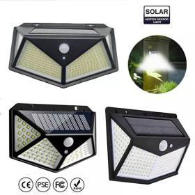 Lampe solaire d'extérieur à 158 LED avec détecteur de mouvement imperméable 3 modes d'éclairage idéal pour un jardin