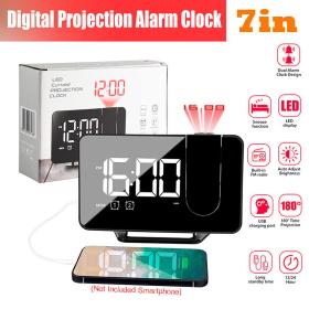 Réveil LED numérique Intelligent avec projection Et radio FM et téléphone charge USB