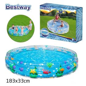 Piscine Gonflable Ronde Transparente Pour Enfants 183 x 33cm Bestway #51005